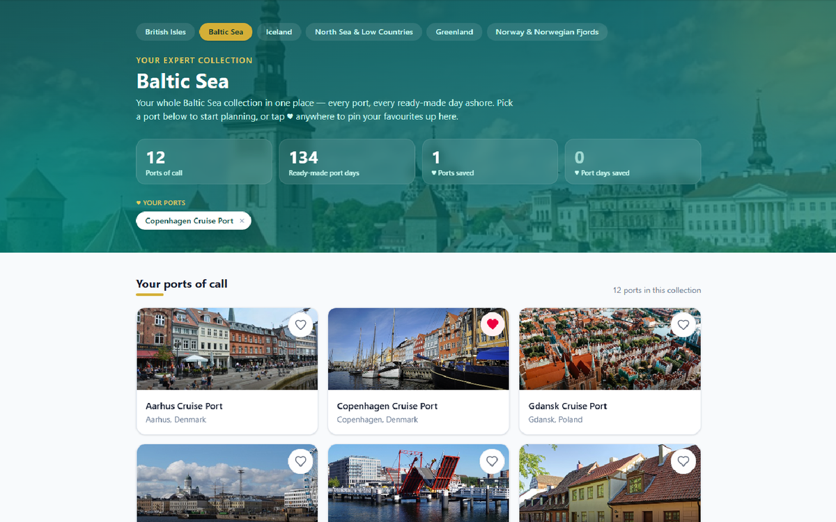 Baltic Sea port guide on desktop