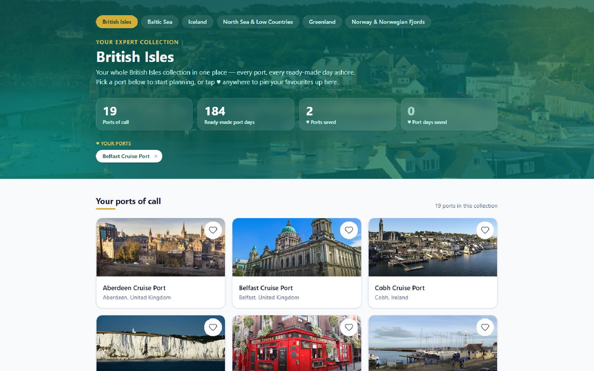 British Isles port guide on desktop