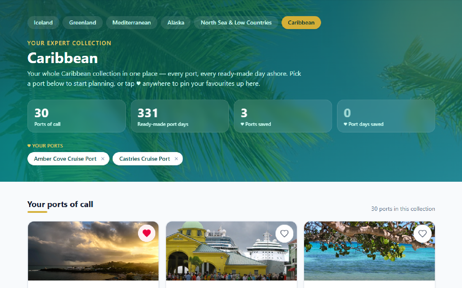 Caribbean port guide on desktop