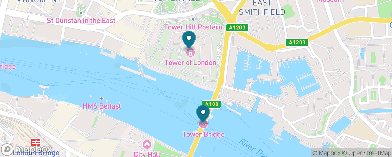 Map of the stops on “Tower of London Express”