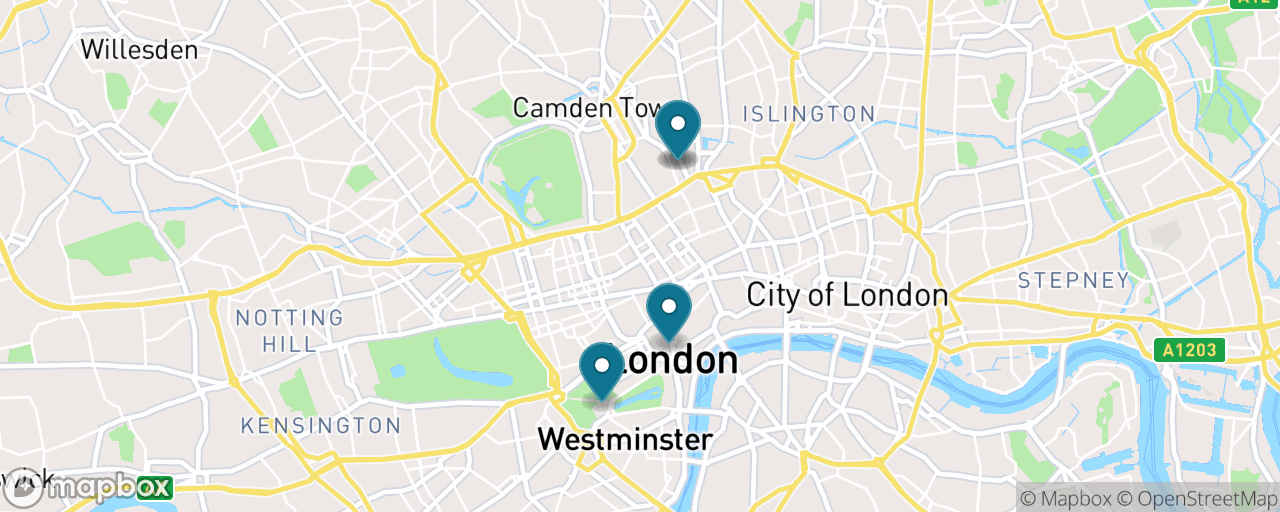 Map of the stops on “London on Your Own”