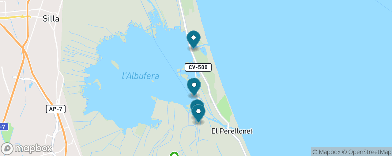 Map of the stops on “Albufera Lagoon & the Real Paella”