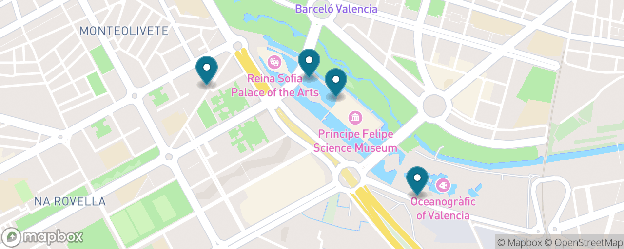 Map of the stops on “City of Arts with Kids”