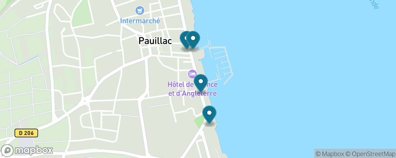 Map of the stops on “Médoc Wine Route & Pauillac”