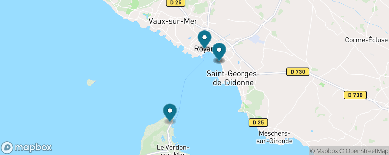 Map of the stops on “Royan Across the Estuary”