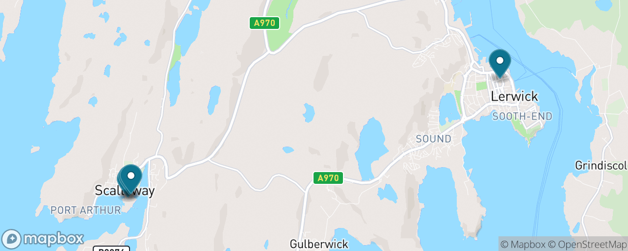 Map of the stops on “Scalloway: Castle, the Shetland Bus & the Old Capital”