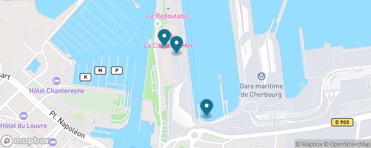 Map of the stops on “The Cité de la Mer Morning”