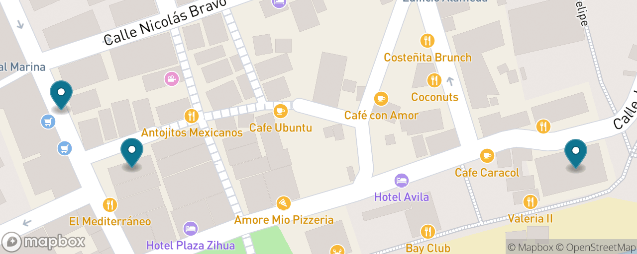 Map of the stops on “Rainy-Day Zihuatanejo: Archaeology Museum, Church and Crafts Market”