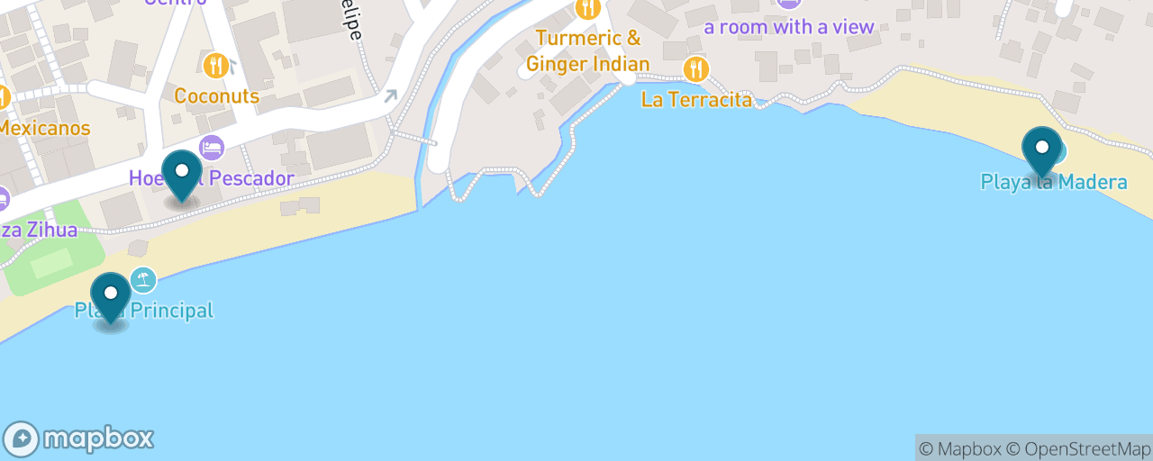 Map of the stops on “Free Zihuatanejo: Fishermen's Beach, Paseo del Pescador and Playa La Madera”