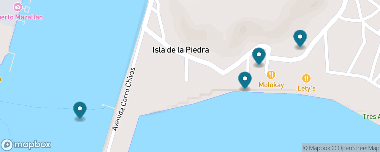 Map of the stops on “Stone Island by Panga”