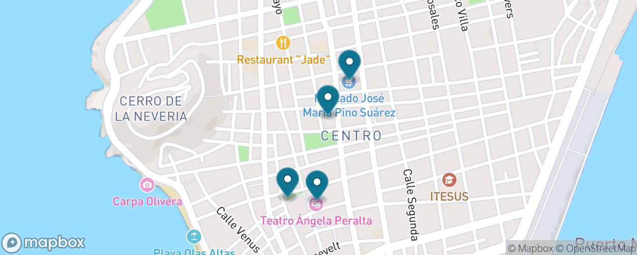 Map of the stops on “The Old Town Stroll”