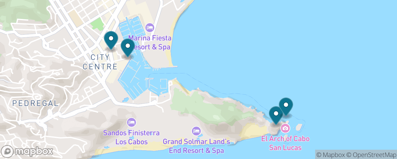 Map of the stops on “El Arco & Lover's Beach by Water Taxi”