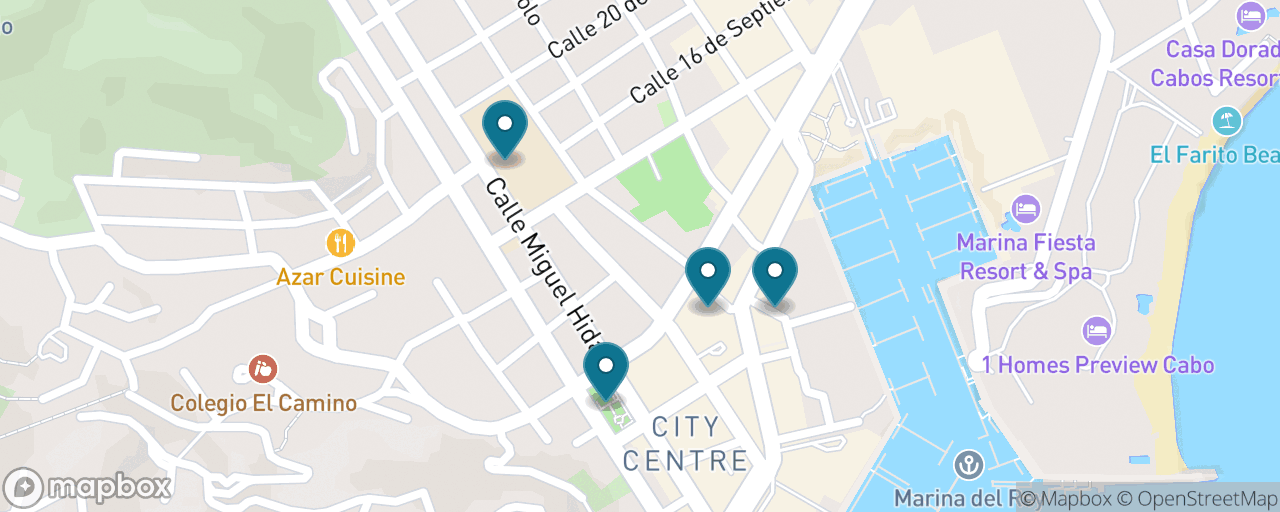 Map of the stops on “Tacos, Tequila & the Old Town Stroll”