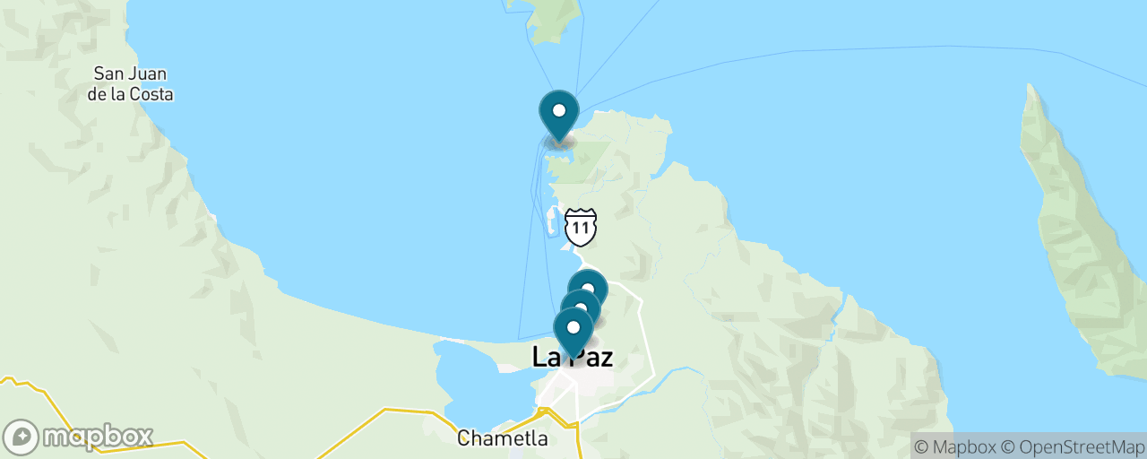 Map of the stops on “The Balandra & Malecón Classic”
