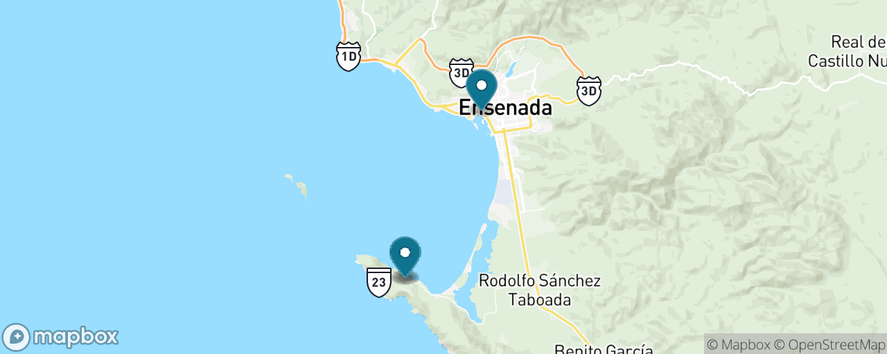 Map of the stops on “Ensenada: La Bufadora the DIY Way”