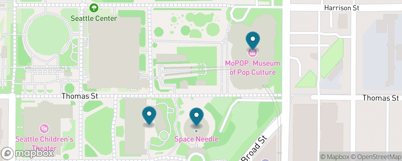 Map of the stops on “Seattle Center Icons: Space Needle, Chihuly & MoPOP”