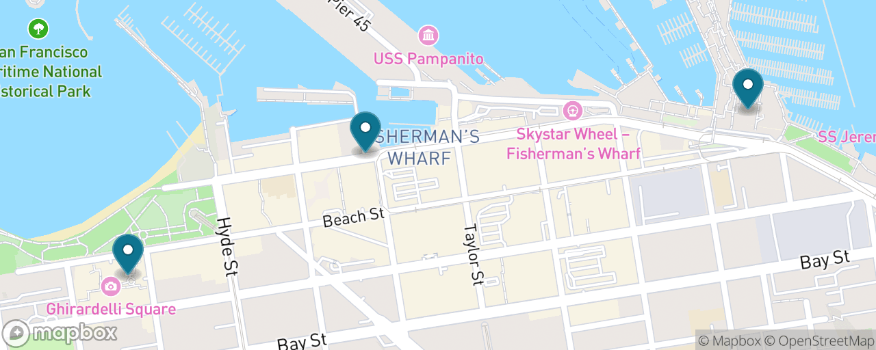 Map of the stops on “Fisherman's Wharf & the Waterfront on Foot”