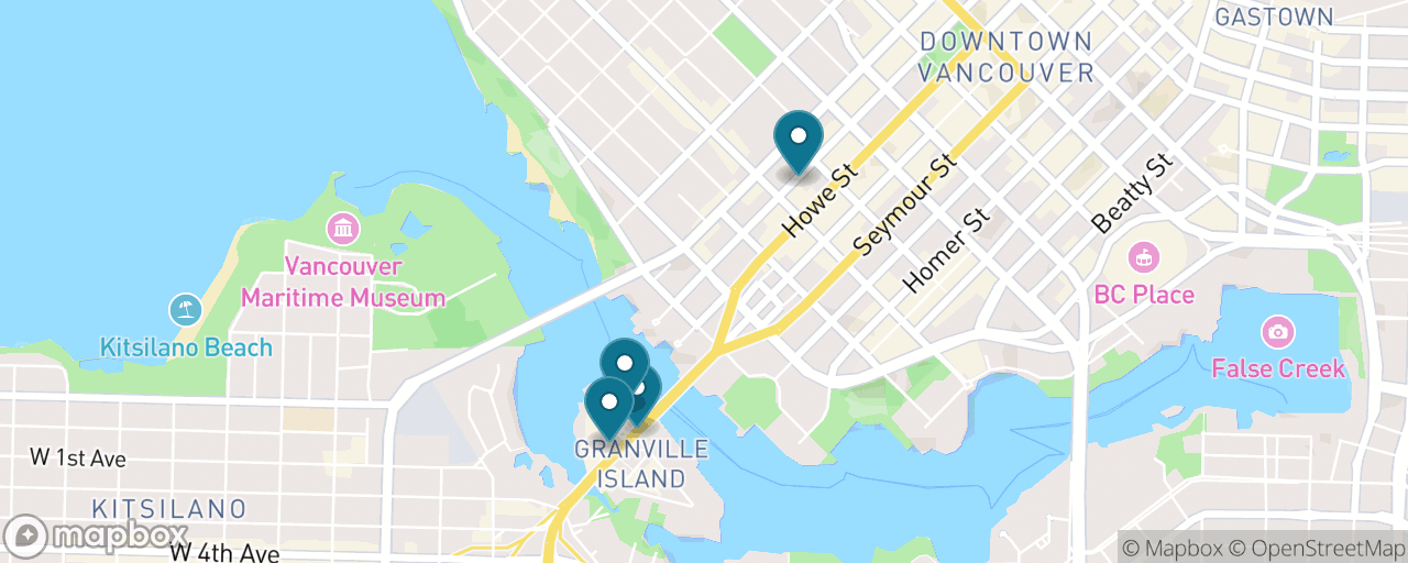Map of the stops on “Granville Island by Ferry”