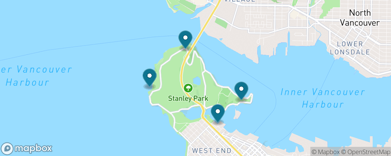 Map of the stops on “The Stanley Park Seawall, Walked Properly”