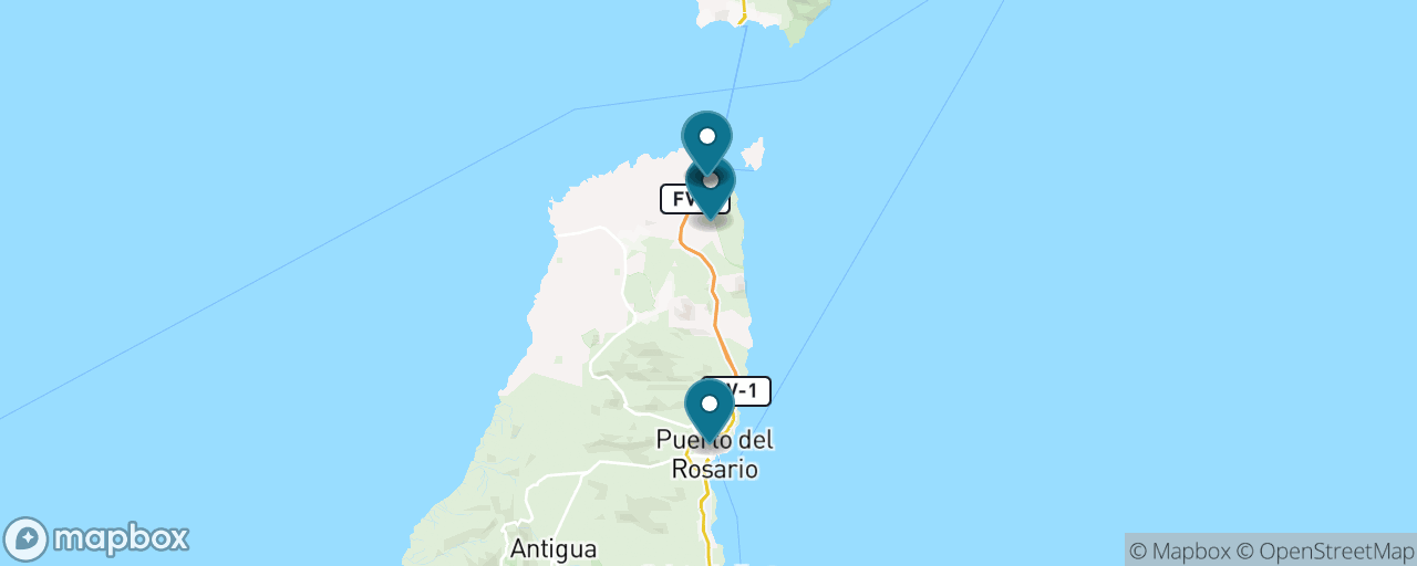 Map of the stops on “Corralejo Dunes & Town Day”