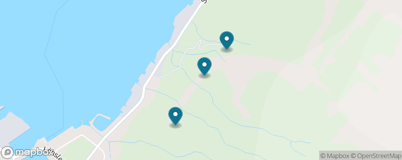 Map of the stops on “Tvísöngur Sound Sculpture & the Fjord Hillside”