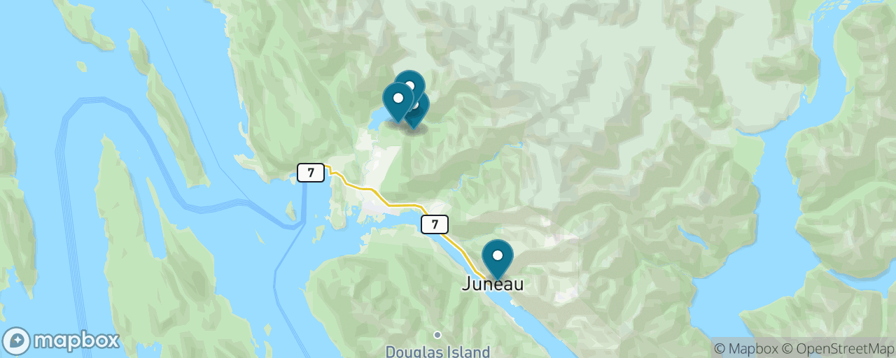 Map of the stops on “The Glacier Without the Ticket Price”