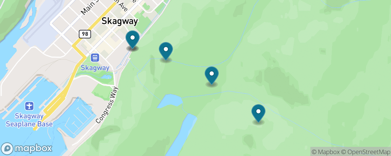Map of the stops on “Up to Lower Dewey Lake”