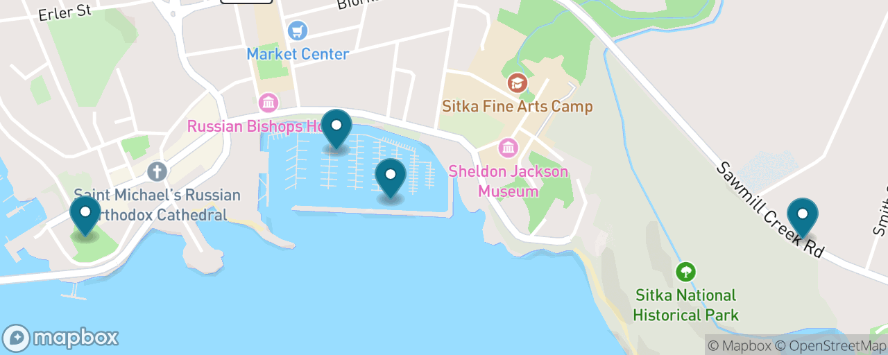 Map of the stops on “Sitka Without Spending a Dollar”