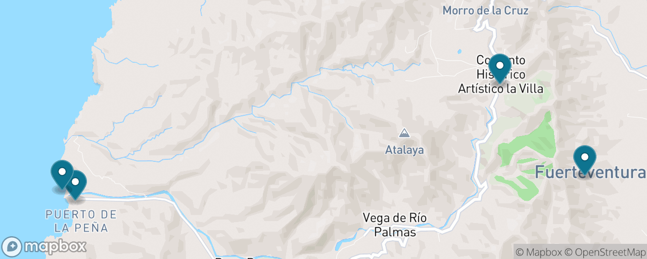 Map of the stops on “Betancuria & Ajuy Sea Caves”
