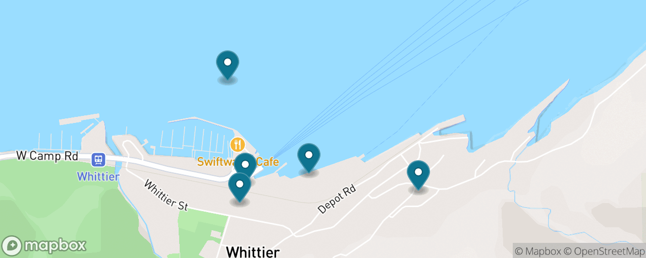 Map of the stops on “Whittier for Nothing”