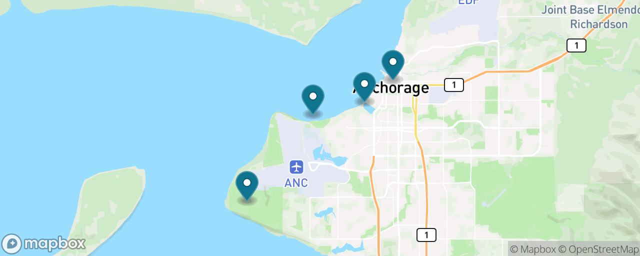 Map of the stops on “The Coastal Trail by Bike”