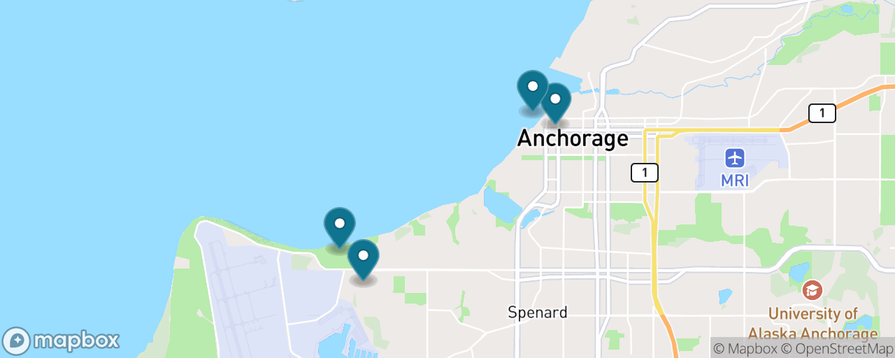 Map of the stops on “Anchorage for Almost Nothing”