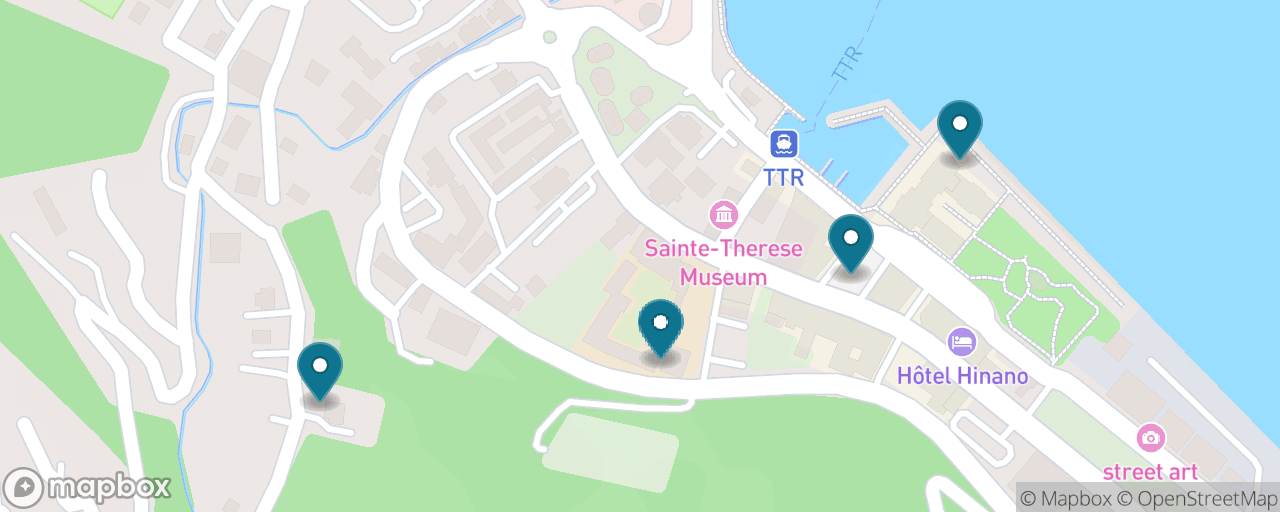 Map of the stops on “The Free Uturoa Town Stroll”