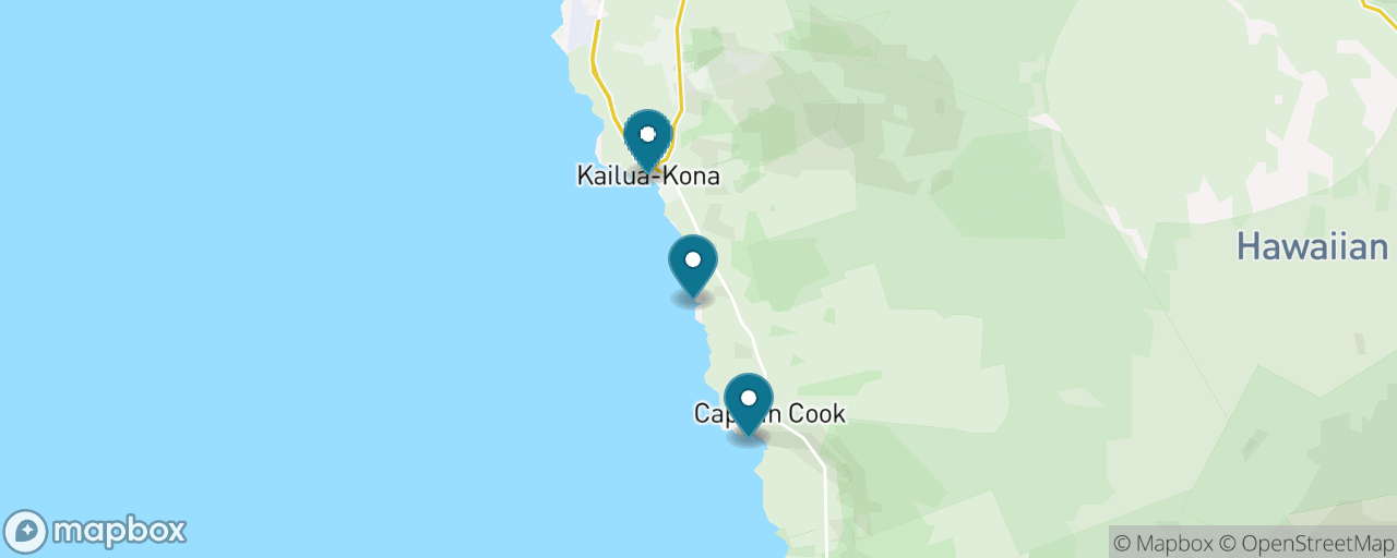 Map of the stops on “Kealakekua Bay Snorkel Cruise”