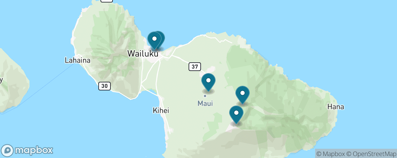 Map of the stops on “Haleakalā Summit by Rental Car”