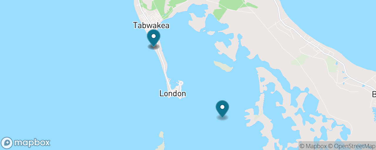 Map of the stops on “Kiritimati: Guided Bonefishing on the Flats”