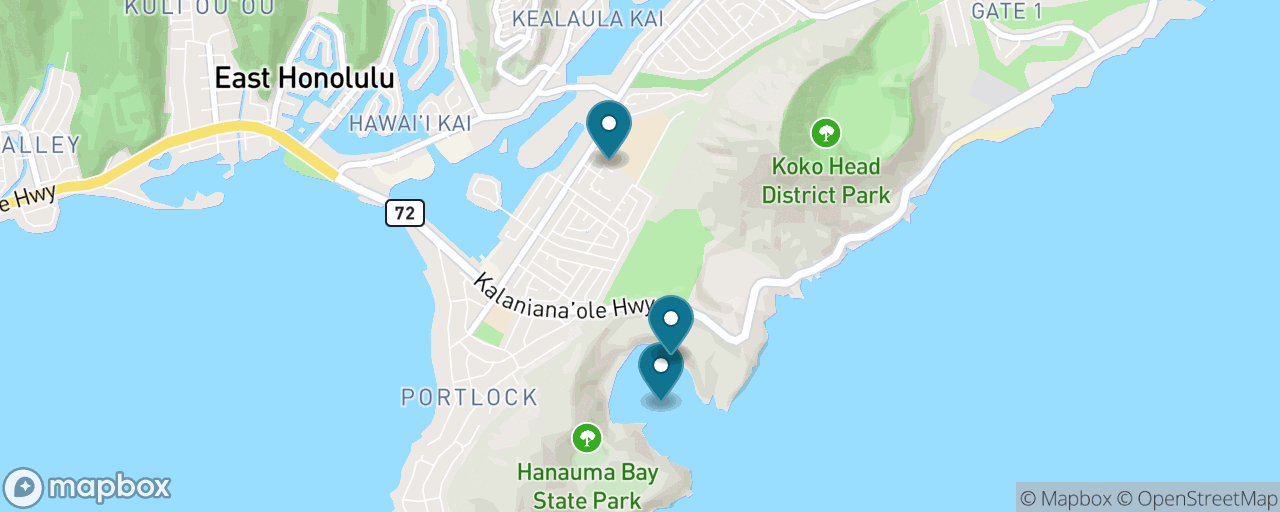 Map of the stops on “Hanauma Bay Snorkel Morning”