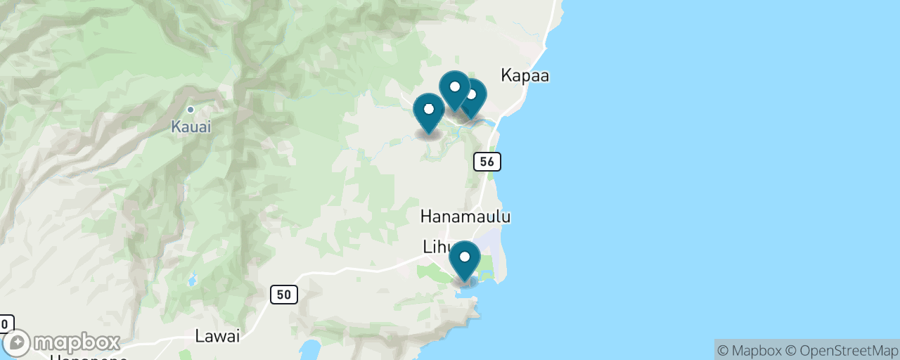 Map of the stops on “Wailua Falls, Fern Grotto & the Sacred River”