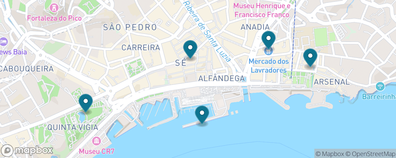 Map of the stops on “Funchal for Free (Almost)”