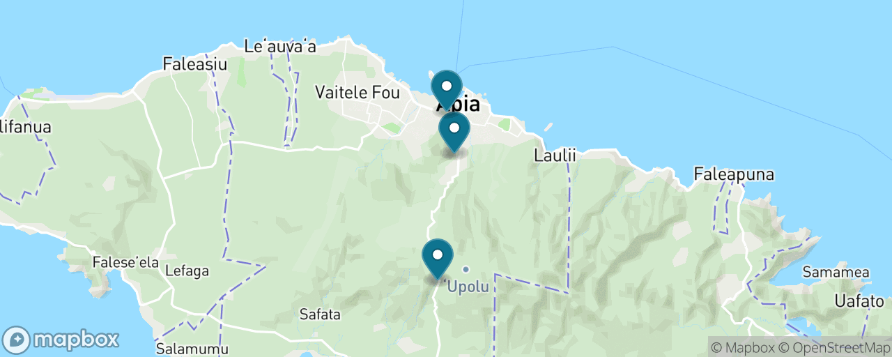 Map of the stops on “Apia: Stevenson's Vailima & the Mt Vaea Grave Hike”