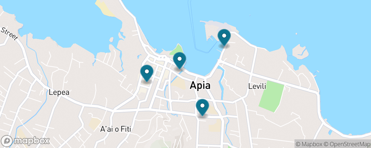 Map of the stops on “Apia: The Free Flat Town Day”