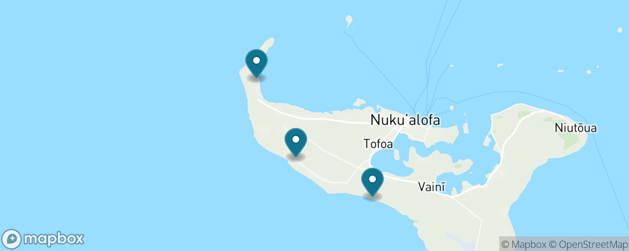Map of the stops on “West Tongatapu: Blowholes & Flying Foxes”