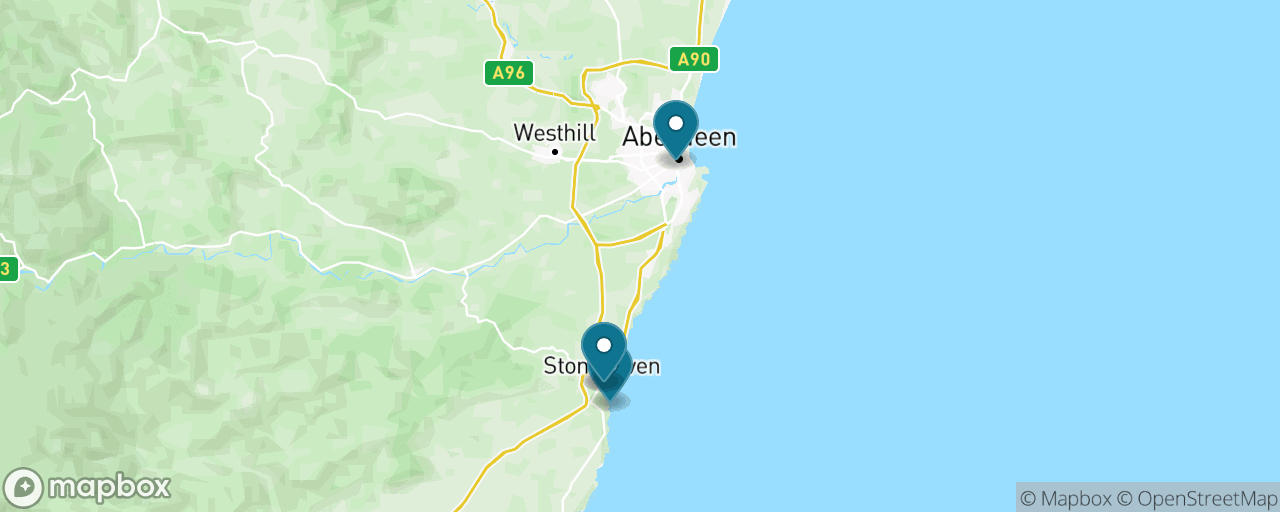 Map of the stops on “Dunnottar Castle Clifftop by Train”