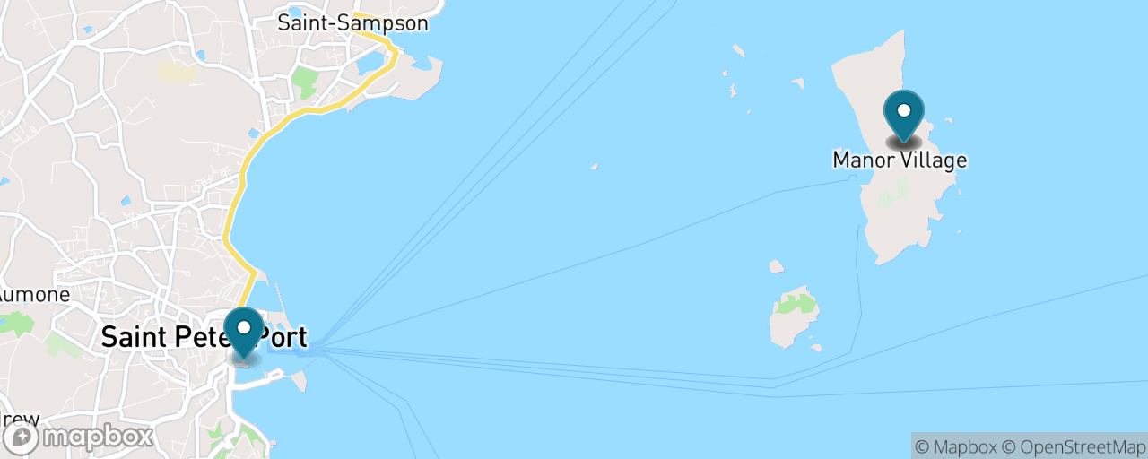 Map of the stops on “Herm Island & Shell Beach”