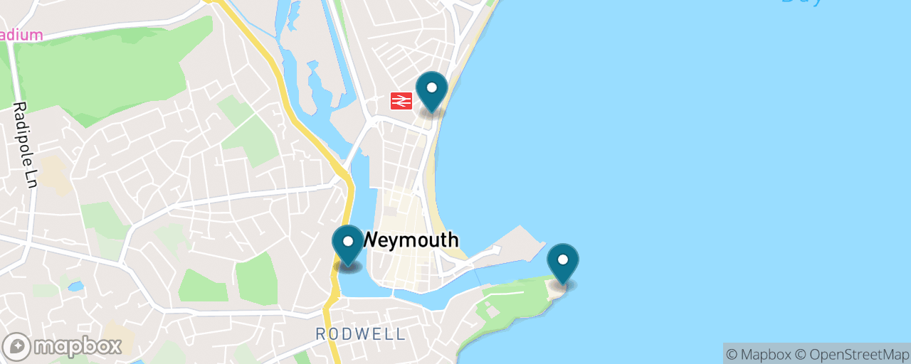 Map of the stops on “Classic Weymouth: beach, old harbour & Nothe Fort”