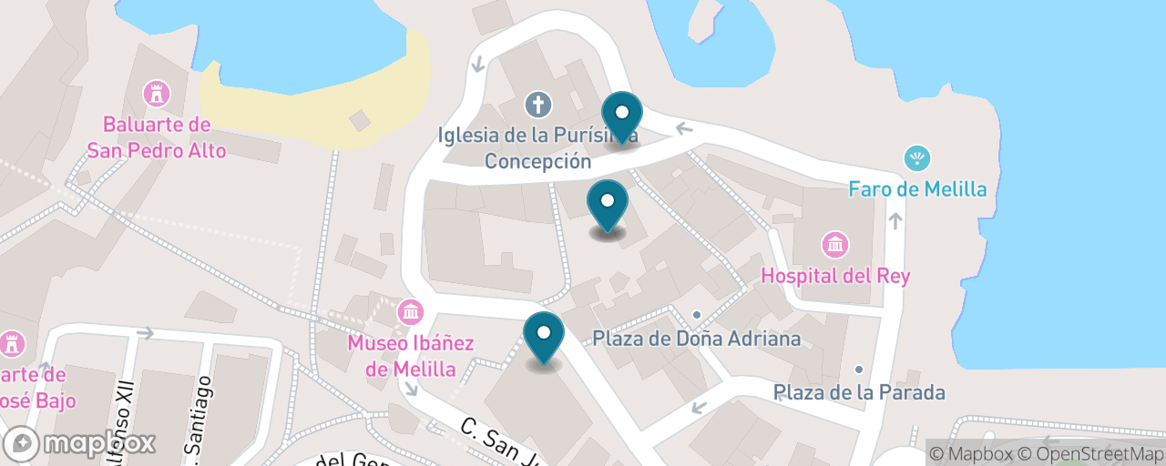 Map of the stops on “Melilla la Vieja: Fortress Deep Dive”