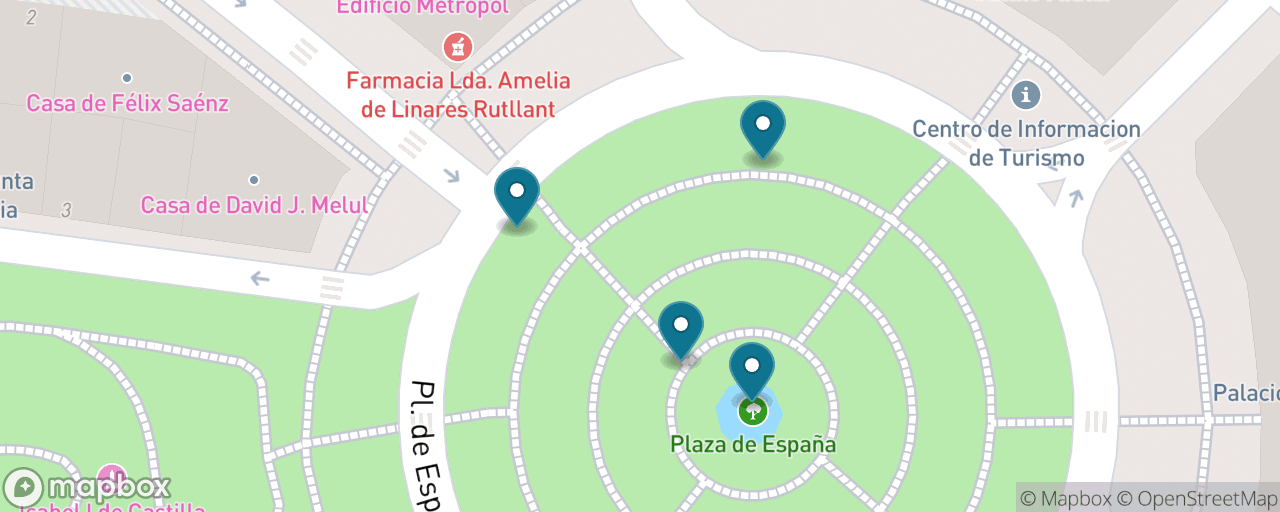 Map of the stops on “The Modernist Golden Triangle”