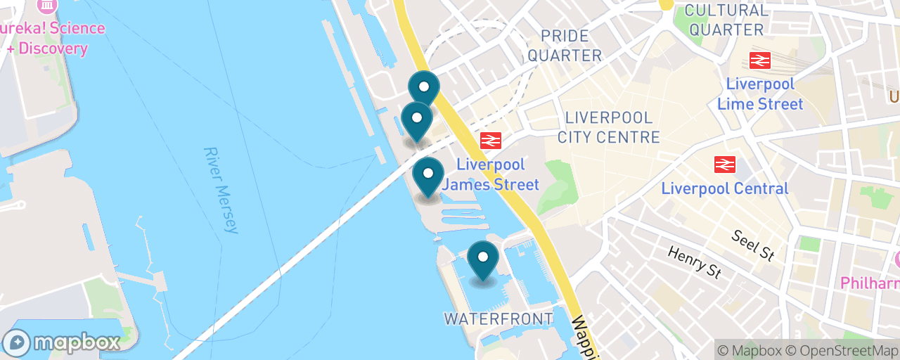 Map of the stops on “Waterfront Icons: The Three Graces & the Docks”