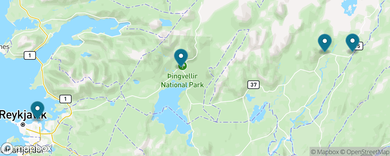 Map of the stops on “The Golden Circle, Done Yourself”