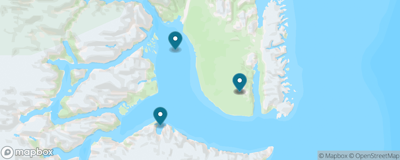 Map of the stops on “Scoresby Sund Iceberg Zodiac Cruise”